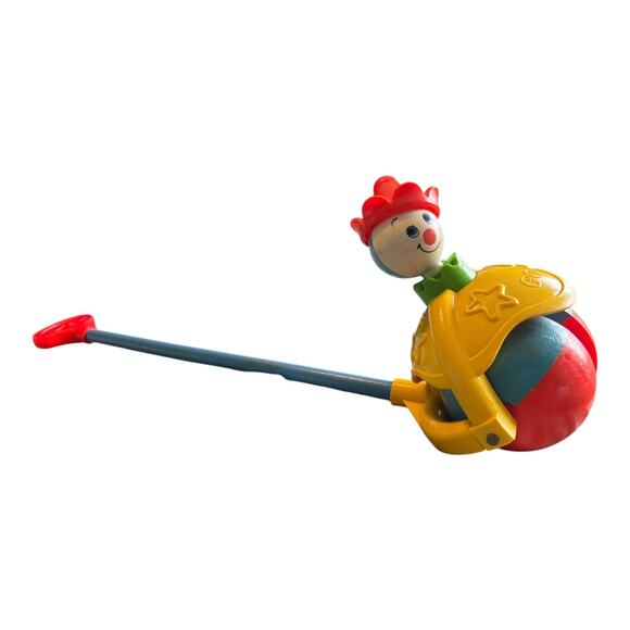 Vintage 1979 Fisher-Price Kids Push Toy Clown #758 – Rolling Ball Walker - Picture 4 of 13